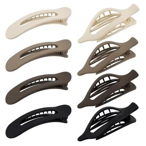 8-Piece Neutral Tone Hair Clips Set